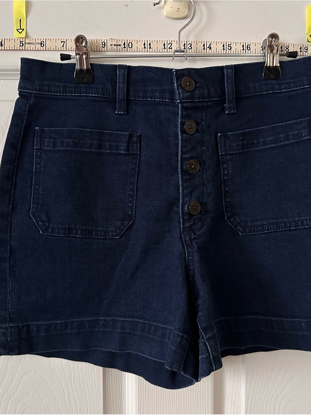 J. Crew Dark Navy Button-Front Denim Shorts